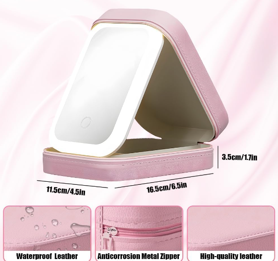 LED Mirror Makeup Storage Box