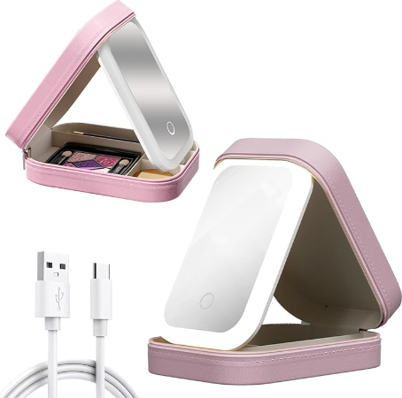 LED Mirror Makeup Storage Box